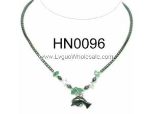 Hematite Dolphin Pendat Beads Stone Chain Choker Fashion Women Necklace